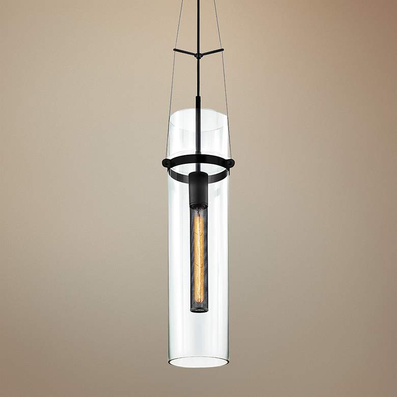 Image 1 Sonneman Level 8 inch Wide Satin Black Mini Pendant