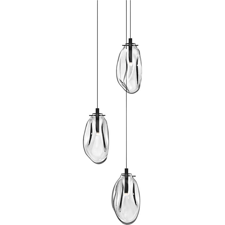 Image 2 Sonneman Liquid 14 inch Wide Clear 3-LED Multi Light Pendant