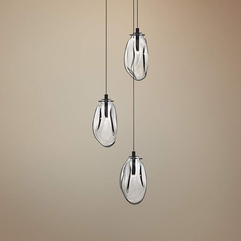 Image 1 Sonneman Liquid 14 inch Wide Clear 3-LED Multi Light Pendant