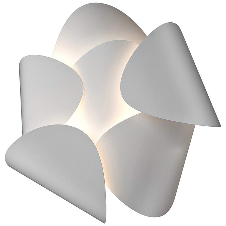 Image 1 Sonneman Lotus 12 1/2" High Satin White LED Wall Sconce