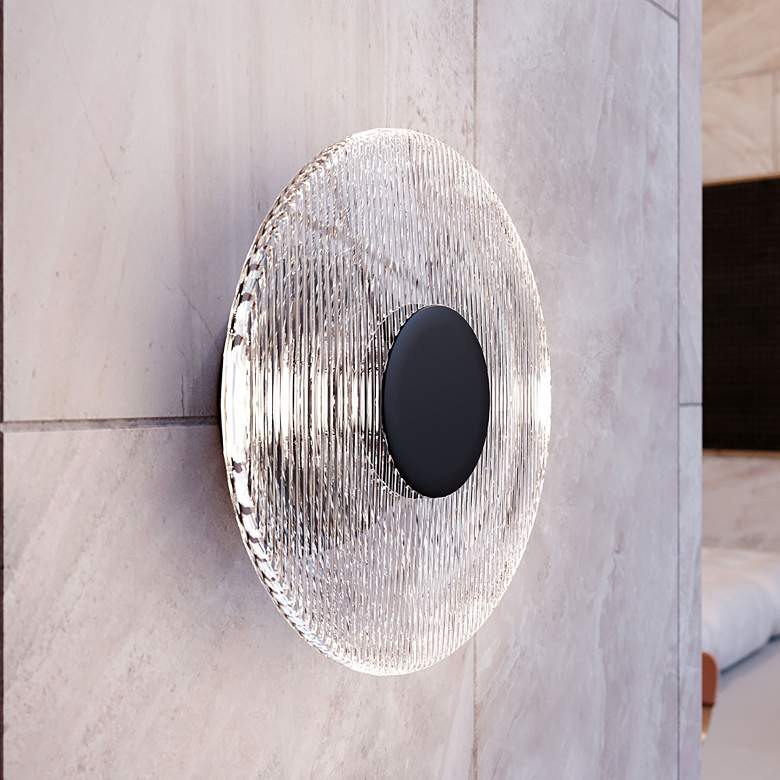 Image 1 Sonneman Meclisse™ 9" High Satin Black LED Wall Sconce