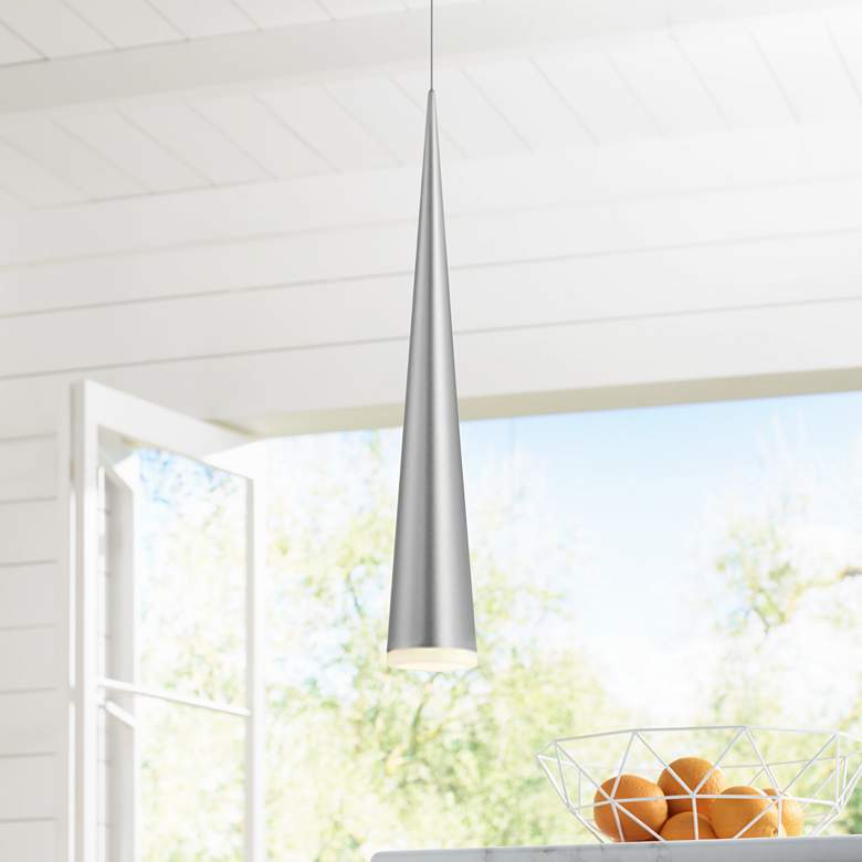 Image 1 Sonneman Micro Cone 1 3/4" Wide Aluminum LED Mini Pendant