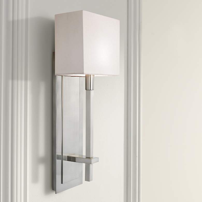 Image 1 Sonneman Montana 18 1/2" High Satin Nickel Wall Sconce