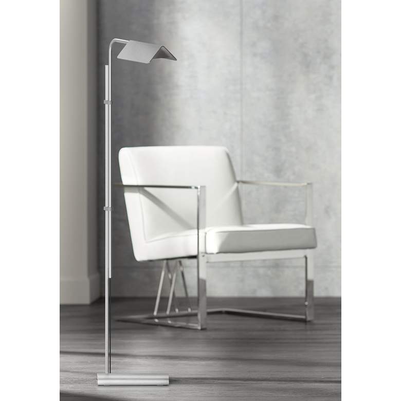 Image 1 Sonneman Morii Satin Aluminum Adjustable LED Floor Lamp