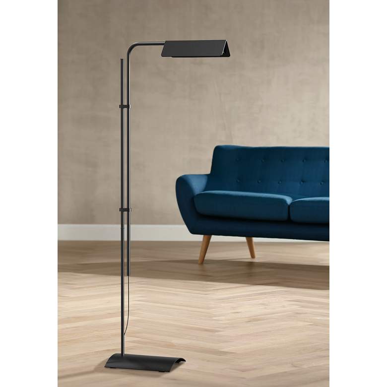 Image 1 Sonneman Morii Satin Black Adjustable LED Floor Lamp