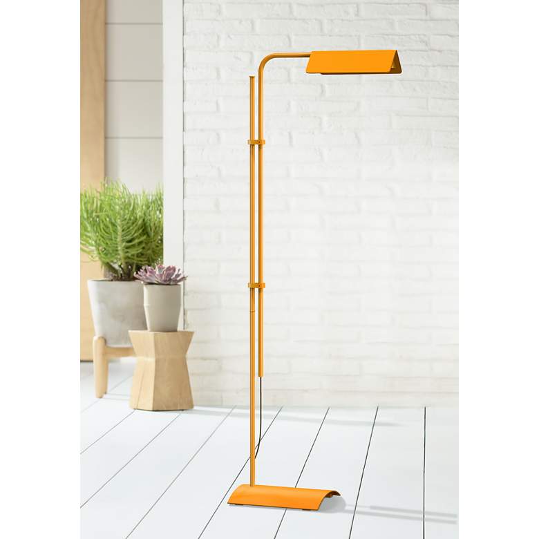 Image 1 Sonneman Morii Satin Orange Adjustable LED Floor Lamp