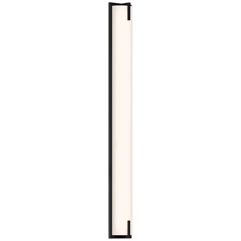 Image 1 Sonneman New Edge 40" High Satin Black LED Bath Light