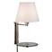 Sonneman Nickel and Glass Tray Swing Arm Plug-In Wall Lamp