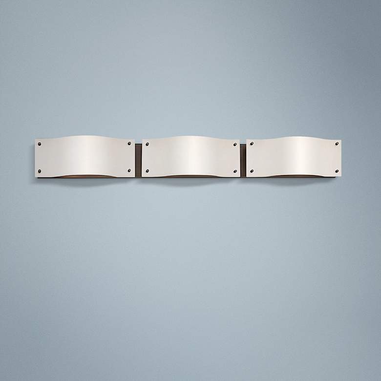 Image 1 Sonneman Oceana 44" Wide Satin Nickel LED Bathroom Light