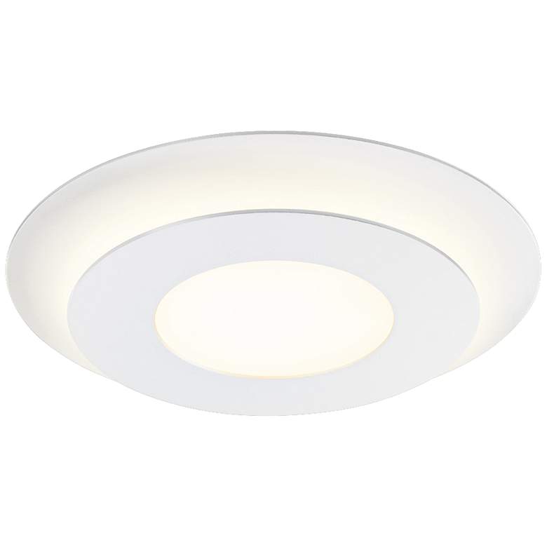 Image 1 Sonneman Offset 16" Wide Textured Round LED Ceiling Light
