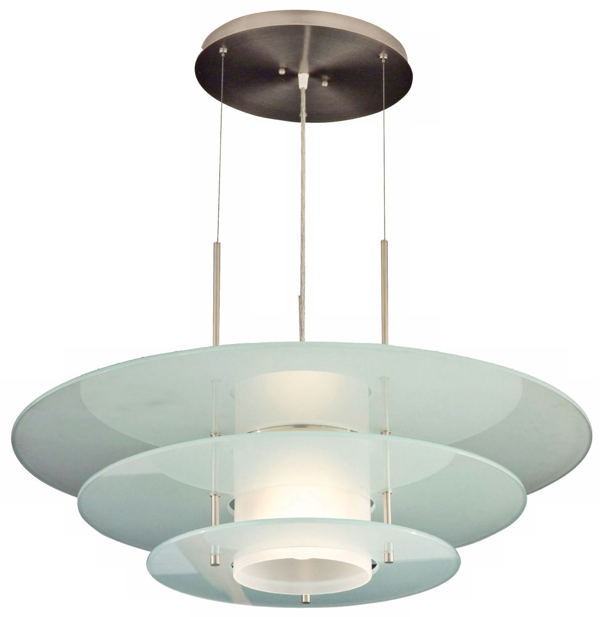Sonneman Orion Etched Glass Pendant Chandelier