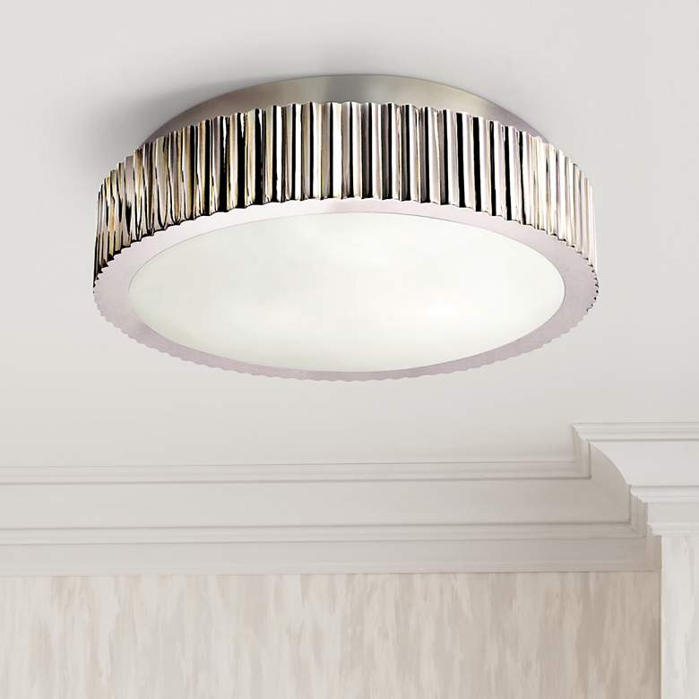 Image 1 Sonneman Paramount 16 1/2"W Polished Nickel Ceiling Light