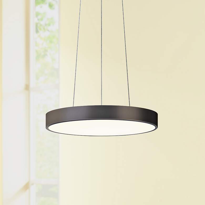 Image 1 Sonneman Pi 16" Wide Black Bronze Modern LED Pendant Light