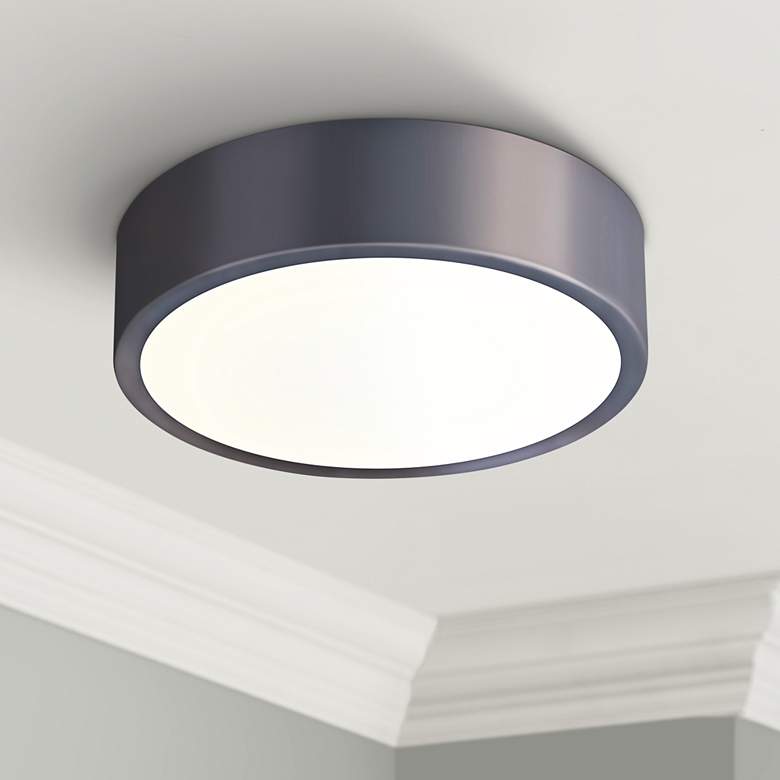 Image 1 Sonneman Pi 8" Wide Black Bronze LED Ceiling Light