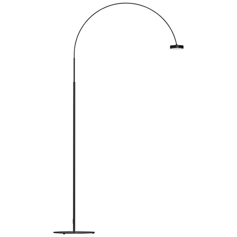 Image 1 Sonneman Pluck Satin Black LED Modern Arc Floor Lamp