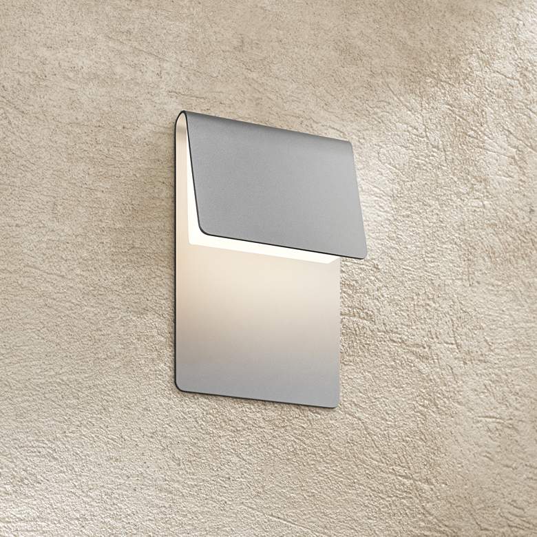 Image 1 Sonneman Ply 11"H Textured Gray LED Outdoor Wall Light
