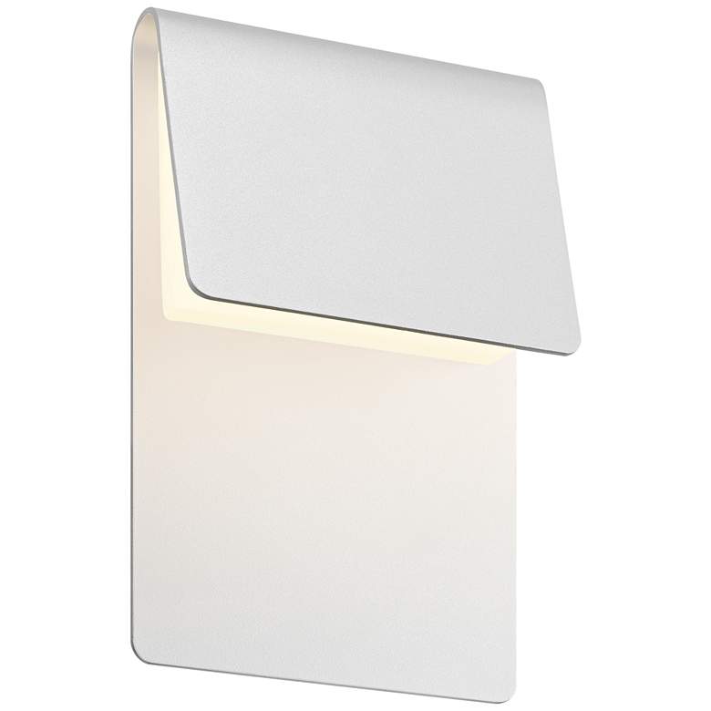 Image 1 Sonneman Ply 11"H Textured White LED Outdoor Wall Light