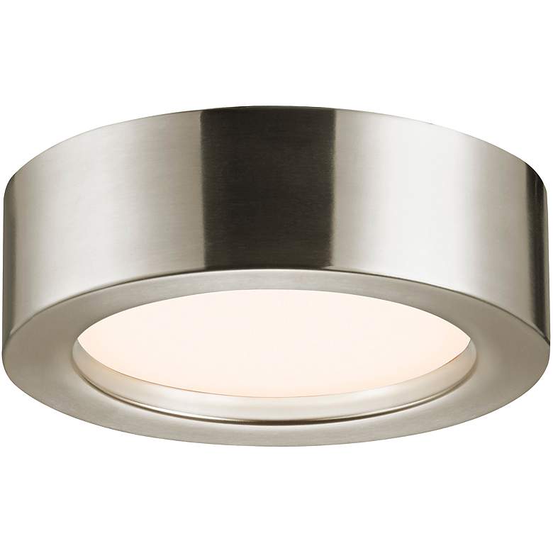 Image 1 Sonneman Puck Slim 8"W Satin Nickel LED Ceiling Light