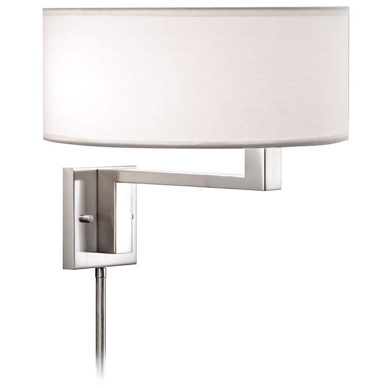Image 1 Sonneman Quadratto Satin Nickel Finish Modern Plug-in Wall Lamp