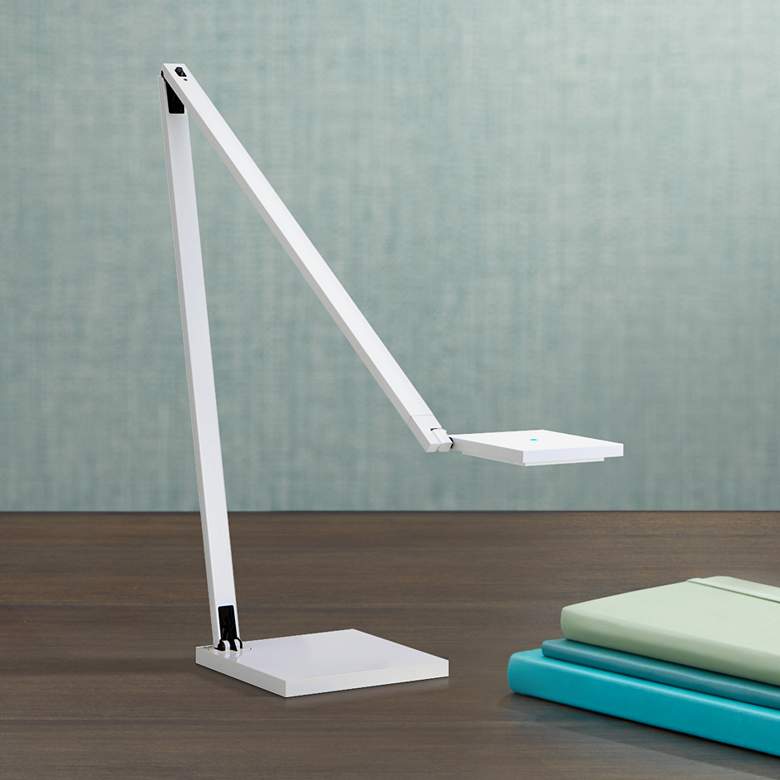 Image 1 Sonneman Quattro Gloss White LED Task Desk Lamp