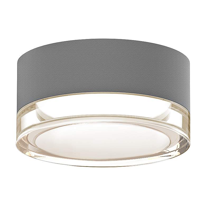 Image 1 Sonneman REALS 5"W Gray and Clear LED Outdoor Ceiling Light