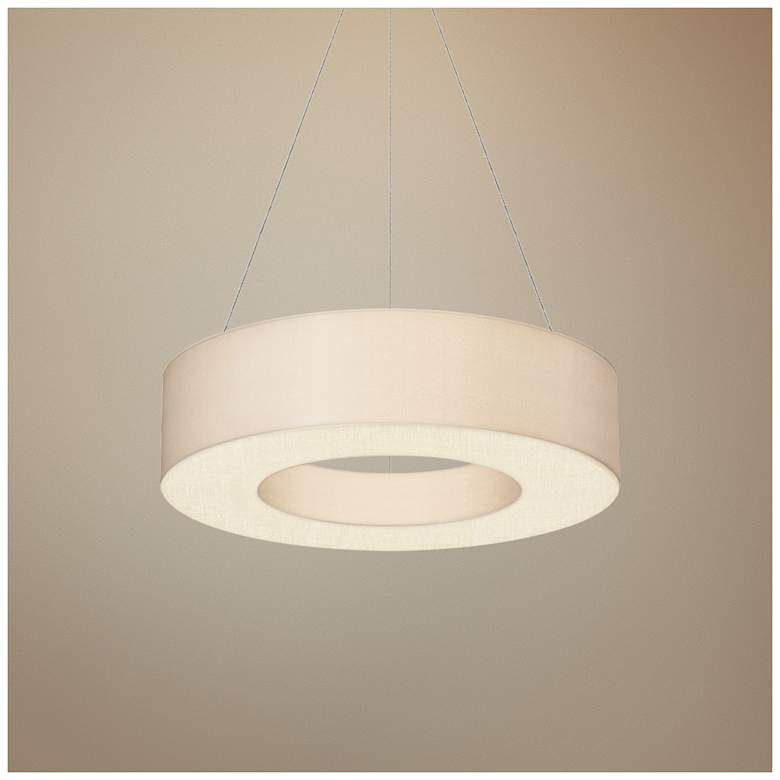 Image 1 Sonneman Ring Shade 22"W Satin White LED Pendant Light