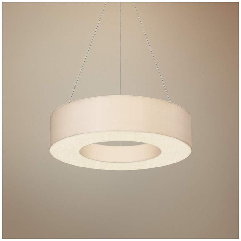 Image 1 Sonneman Ring Shade 22 inchW Satin White LED Pendant Light