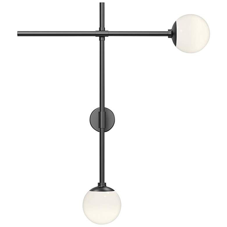 Image 1 Sonneman Sabon 14 3/4"H Satin Black 2-Light LED Wall Sconce