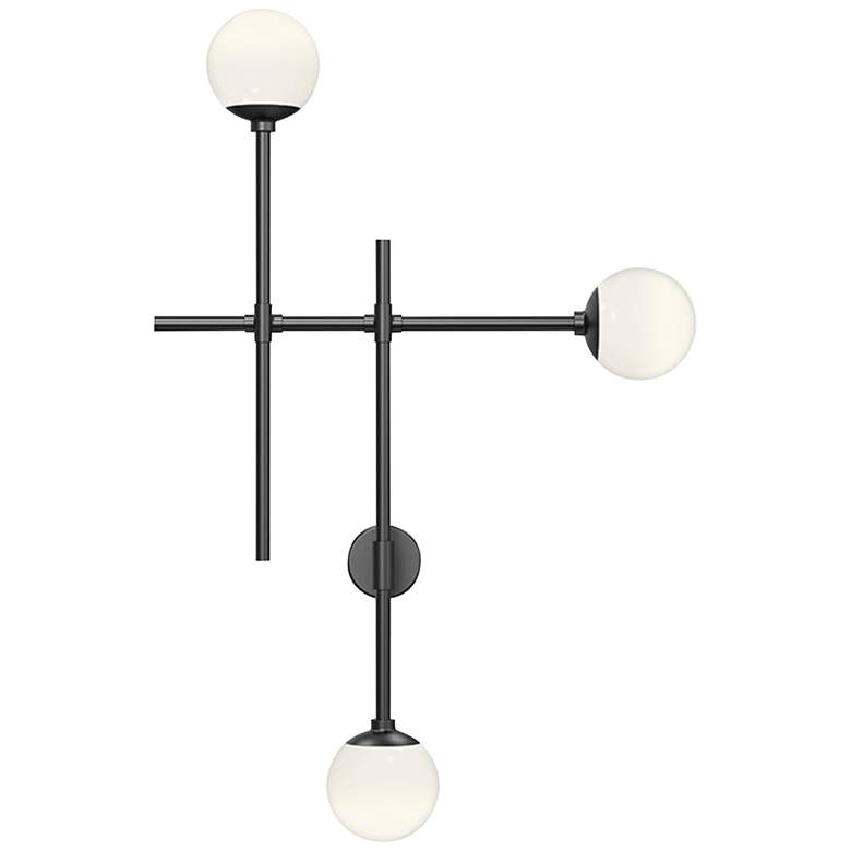 Image 1 Sonneman Sabon 19 1/2 inchH Satin Black 3-Light LED Wall Sconce