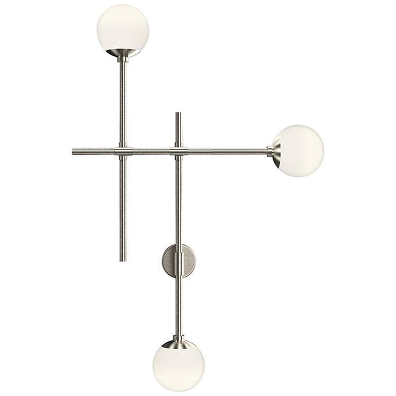 Image 1 Sonneman Sabon 19 1/2 inchH Satin Nickel 3-Light LED Wall Sconce