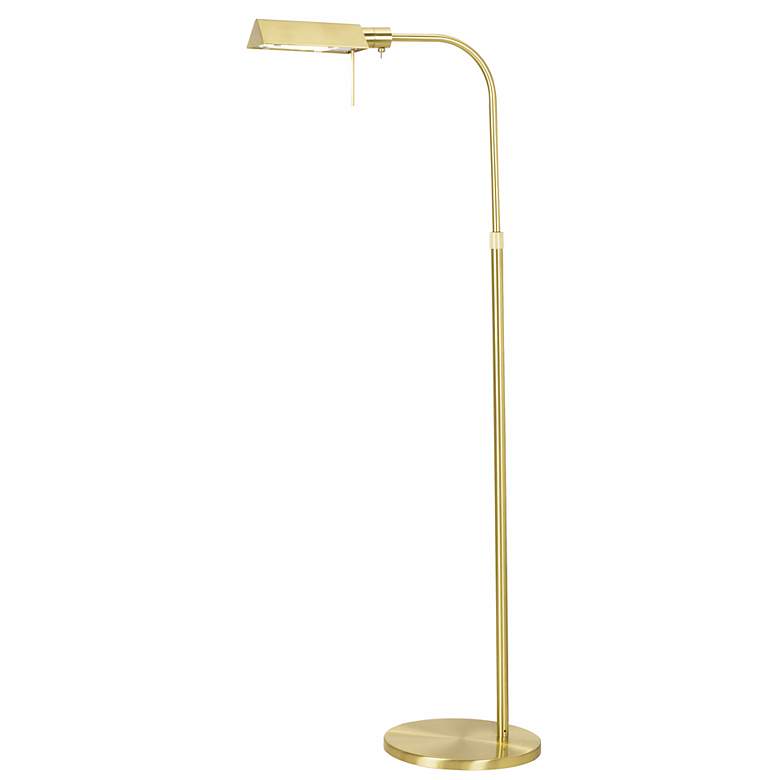 Image 1 Sonneman Satin Brass Tenda Pharmacy Adjustable Floor Lamp