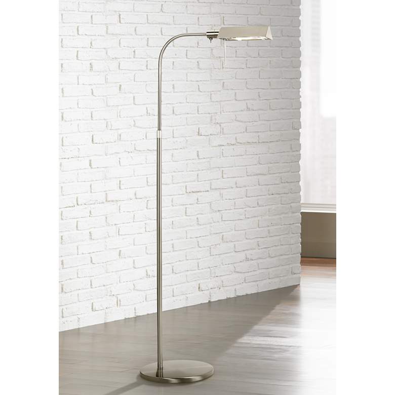 Image 1 Sonneman Satin Nickel Tenda Pharmacy Adjustable Floor Lamp