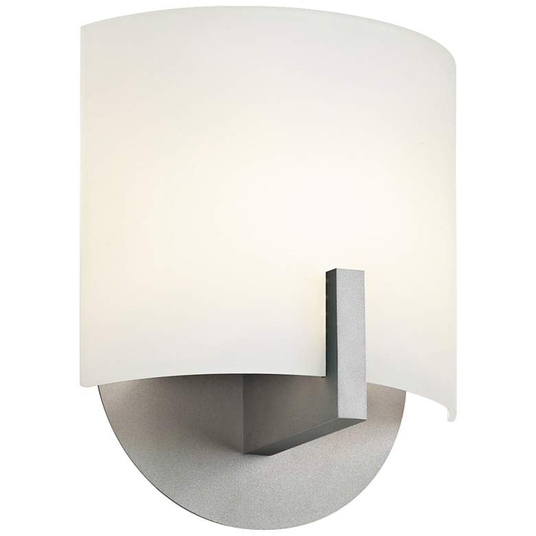 Image 1 Sonneman Scudo LED 8"H Bright Satin Aluminum Wall Sconce