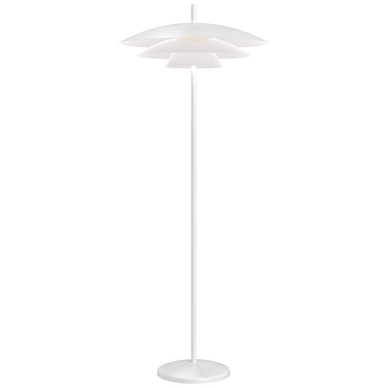 Image 1 Sonneman Shells 60.25 inch Satin White Modern LED Floor Lamp