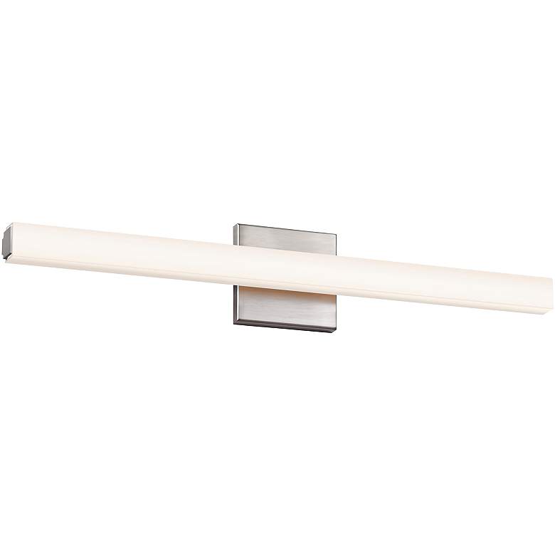 Image 1 Sonneman Sq-Bar 24" Wide Satin Nickel LED Bath Light