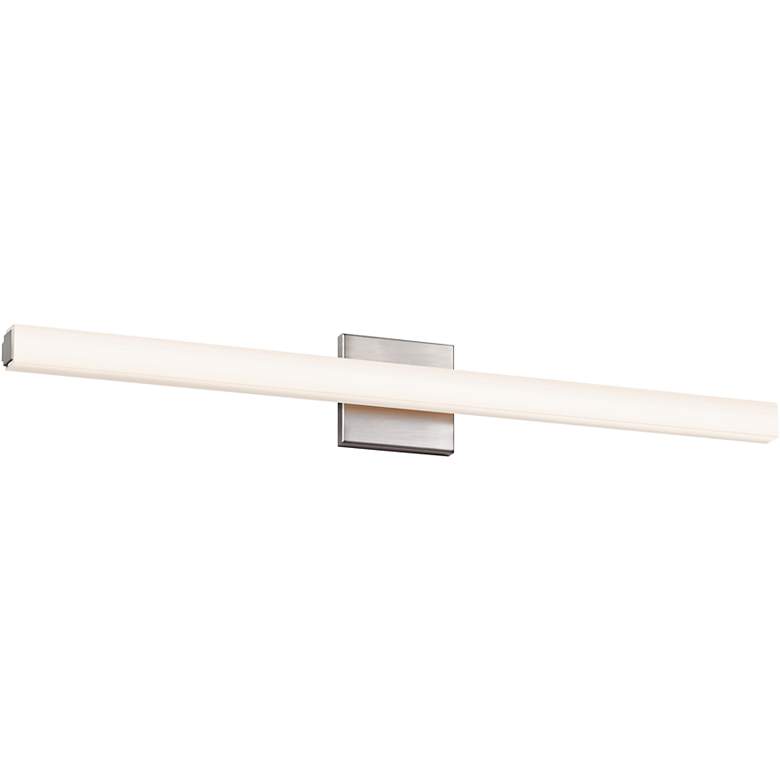 Image 1 Sonneman Sq-Bar 32" Wide Satin Nickel LED Bath Light