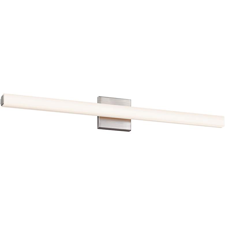 Image 1 Sonneman Sq-Bar 32 inch Wide Satin Nickel LED Bath Light