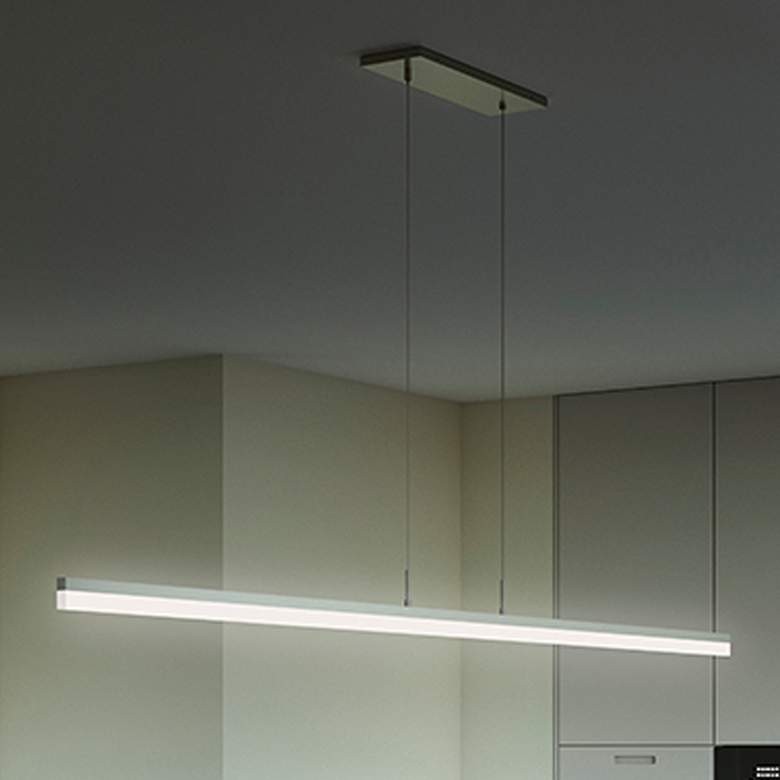 Image 1 Sonneman Stiletto 32 1/2" Wide Satin Aluminum Modern LED Pendant