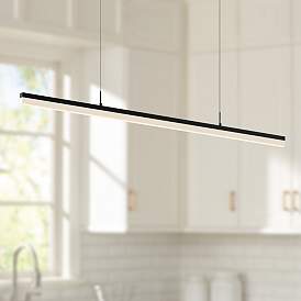 Image1 of Sonneman Stiletto 59 1/2" Wide Black LED Kitchen Island Light Pendant