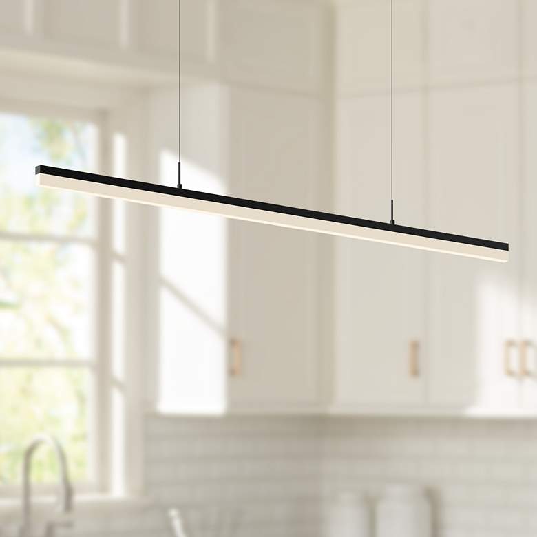 Image 1 Sonneman Stiletto 59 1/2" Wide Black LED Kitchen Island Light Pendant