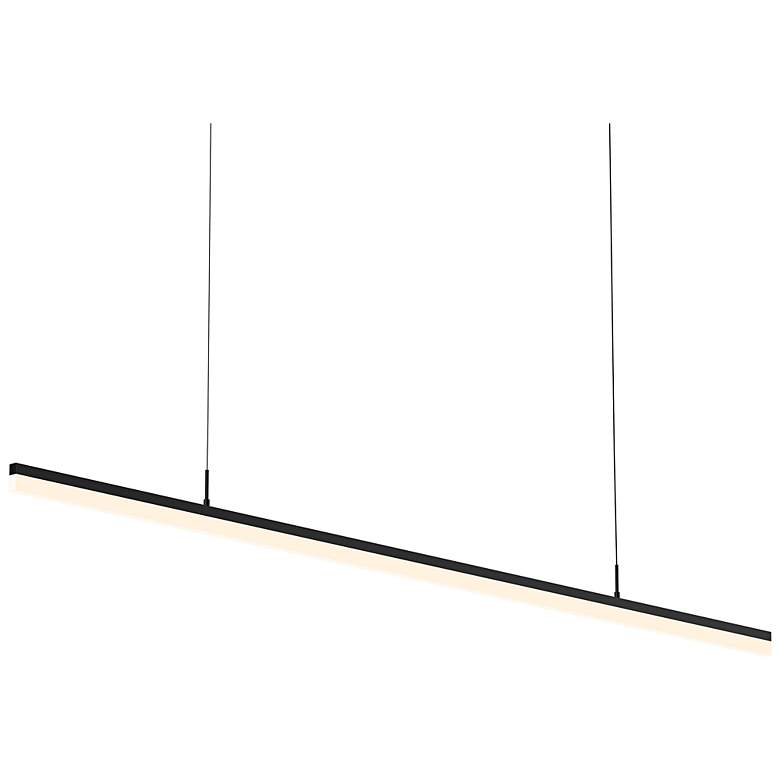 Image 2 Sonneman Stiletto 71 1/4" Wide Satin Black LED Pendant Light