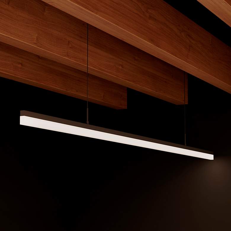 Image 1 Sonneman Stiletto 71 1/4" Wide Satin Black LED Pendant Light