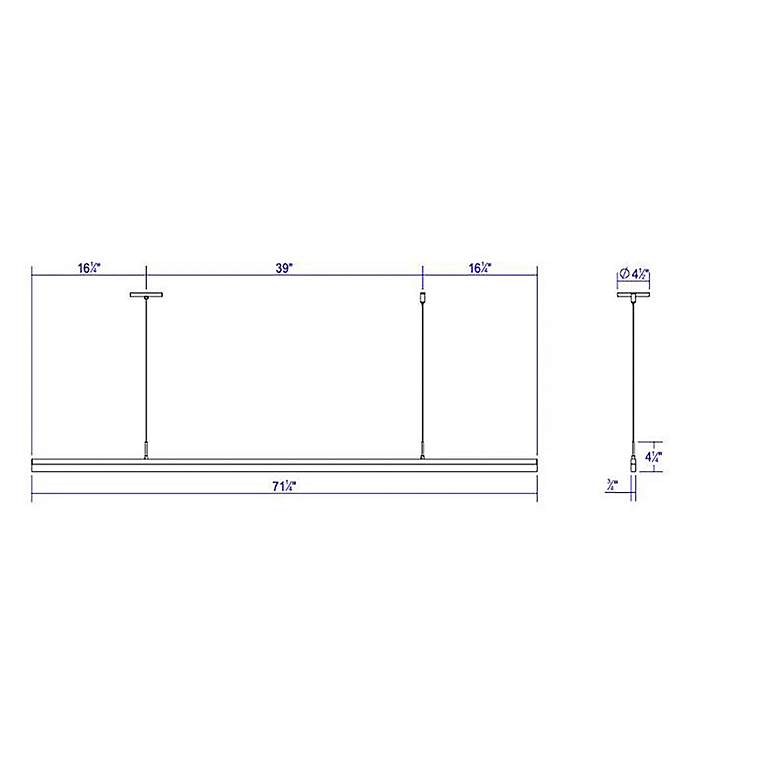 Image 6 Sonneman Stiletto 71 1/4" Wide Satin Black LED Pendant Light more views
