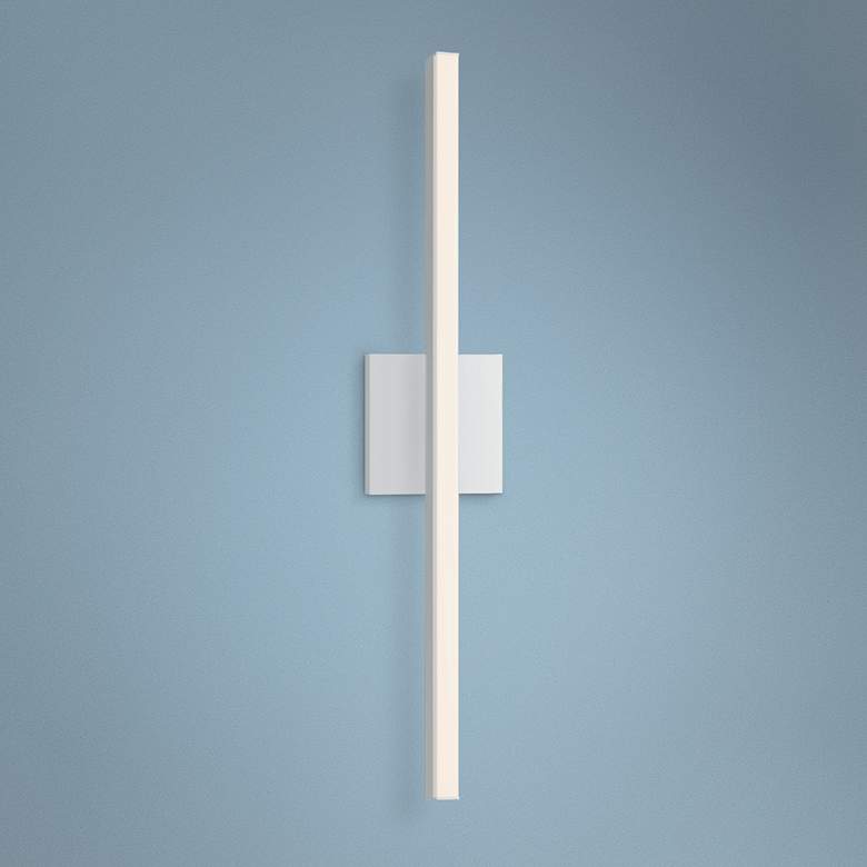 Image 1 Sonneman Stix 24 3/4 inch High Satin White LED Wall Sconce