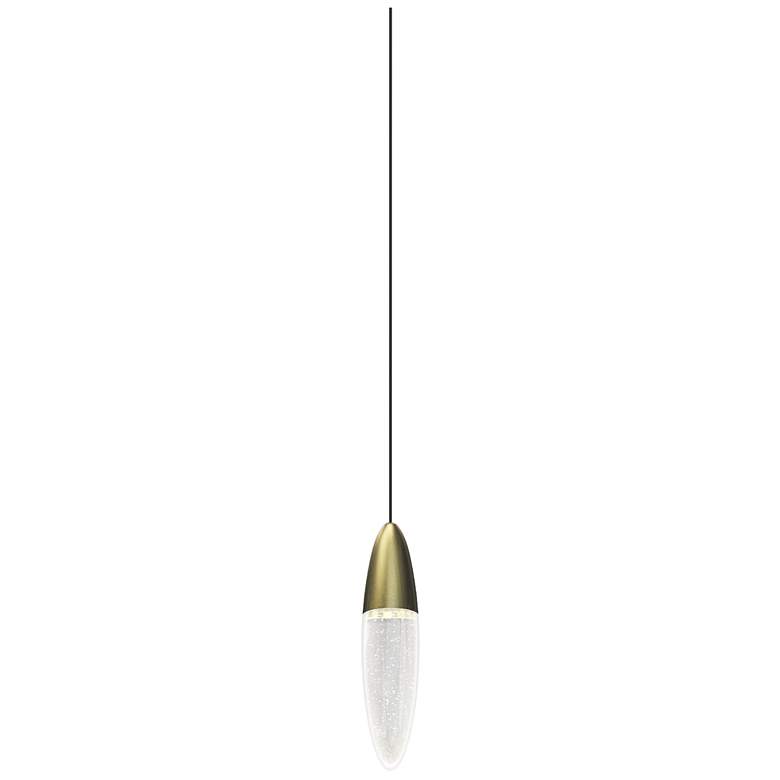 Image 1 Sonneman Sultana 2 1/2" Wide Satin Brass LED Mini Pendant
