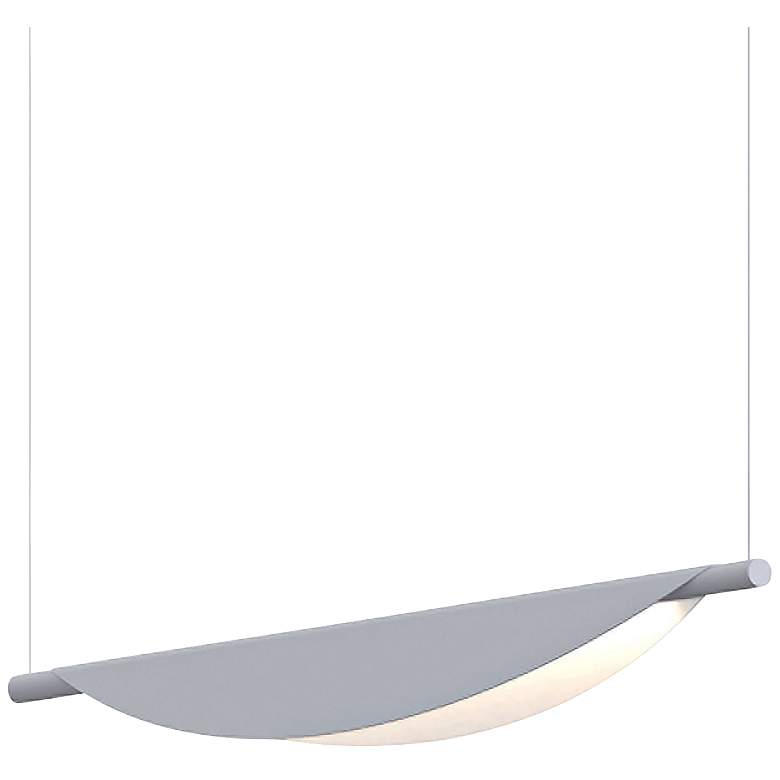 Image 1 Sonneman Tela&#8482; 40 inchW Dove Gray LED Island Pendant Light