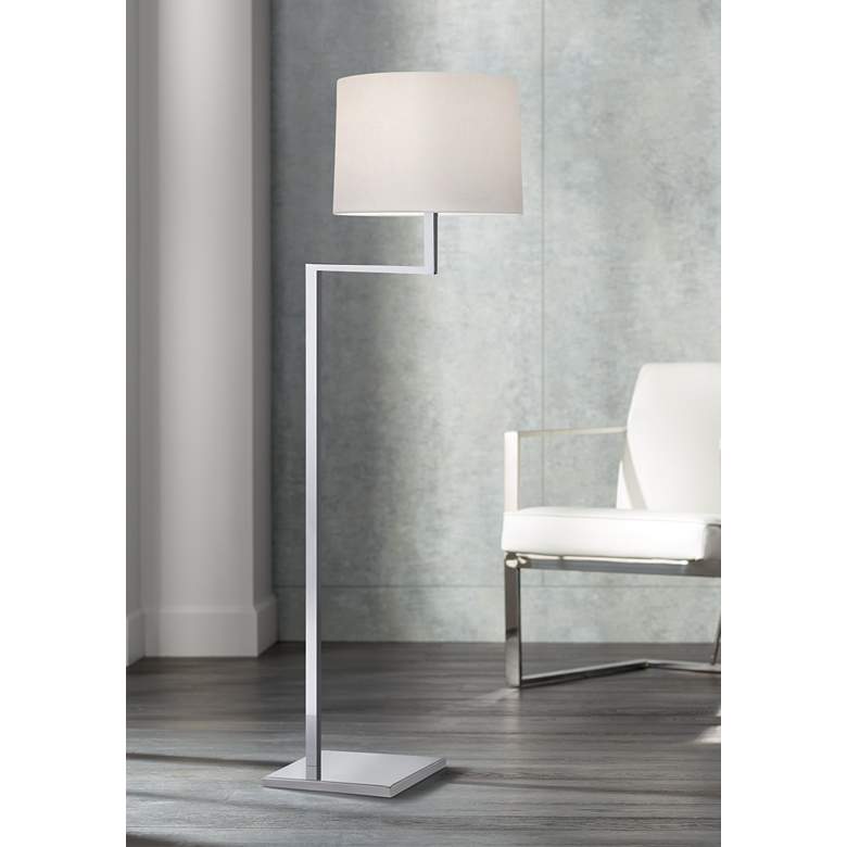 Image 1 Sonneman Thick-Thin Collection Polished Chrome Floor Lamp