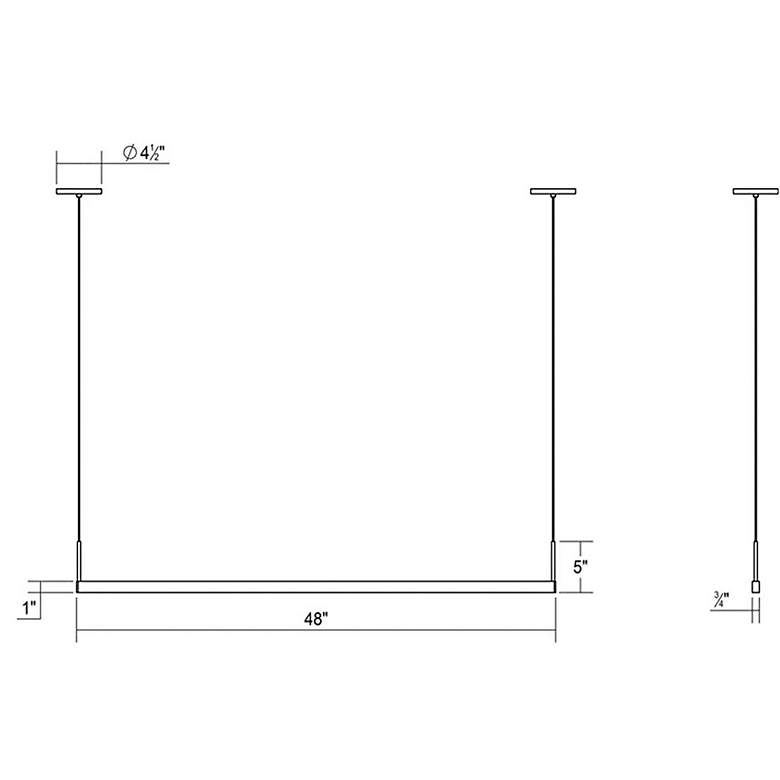 Image 3 Sonneman Thin-Line 48" Wide Statin Black LED Linear Pendant more views