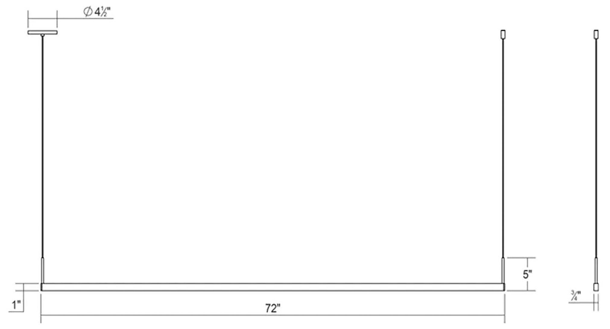 Image 3 Sonneman Thin Line 72" Wide Satin Black One-Sided 2700K LED Pendant more views