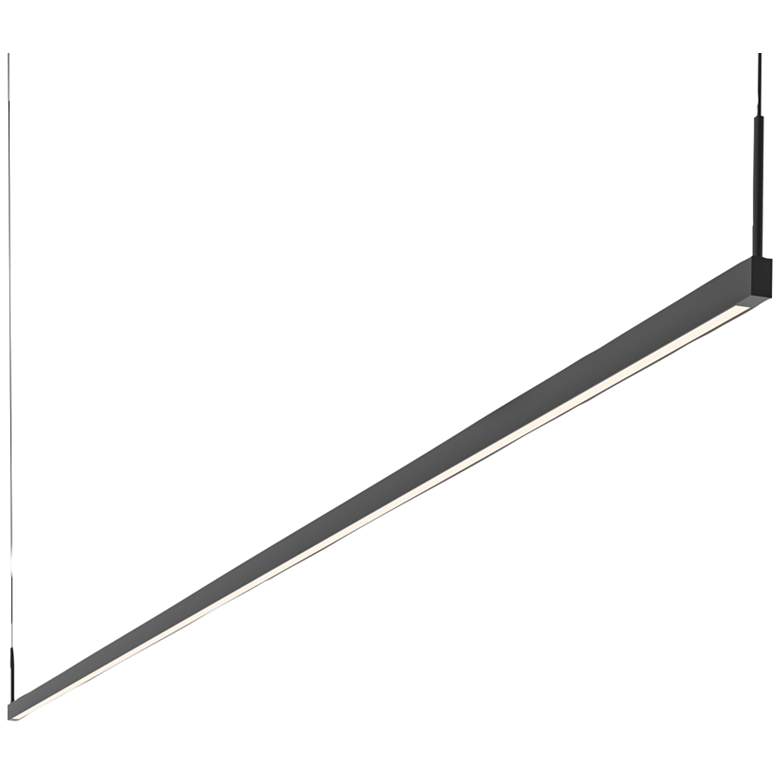 Image 1 Sonneman Thin-Line 96 inchW Satin Black LED Island Pendant Light